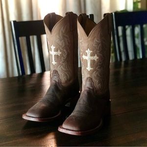 Tony Lama Boots Francita Size 8.5 Square Toe NWT